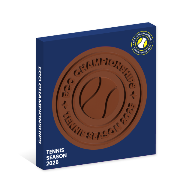 Tennis Season – Eco Window Box – Milk Chocolate Disc – 100mm